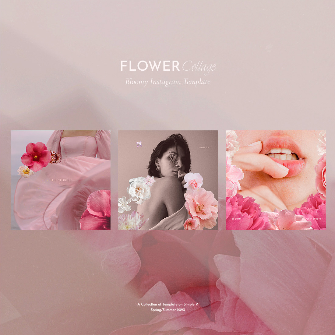 brand guidelines Collageart digitalcollage fashion collage Floral design Flower Illustration Instagram Post Instagram Stories moodboard spring