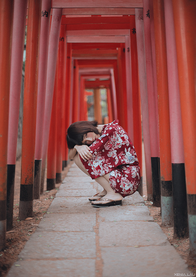 Xenia Lau photography Xenia Lau instagram portrait Fashion  japan tokyo Shrine japanese
