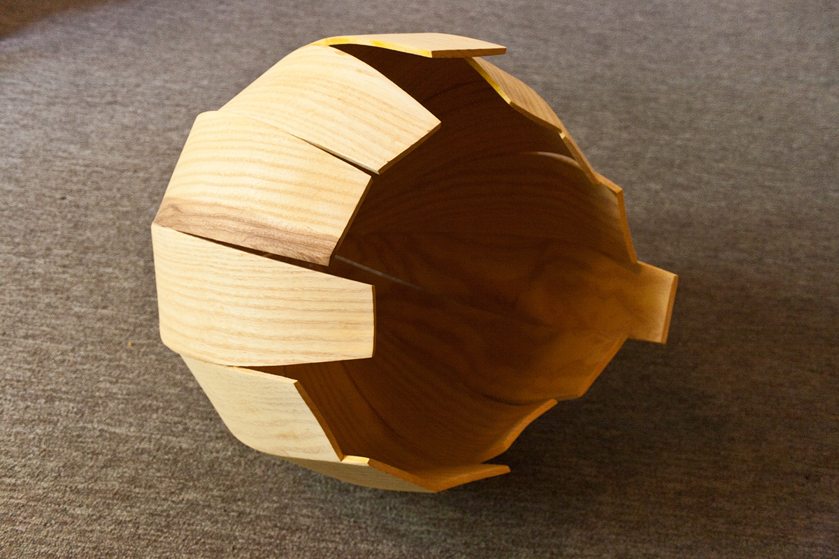 wood ash bending circle sphere