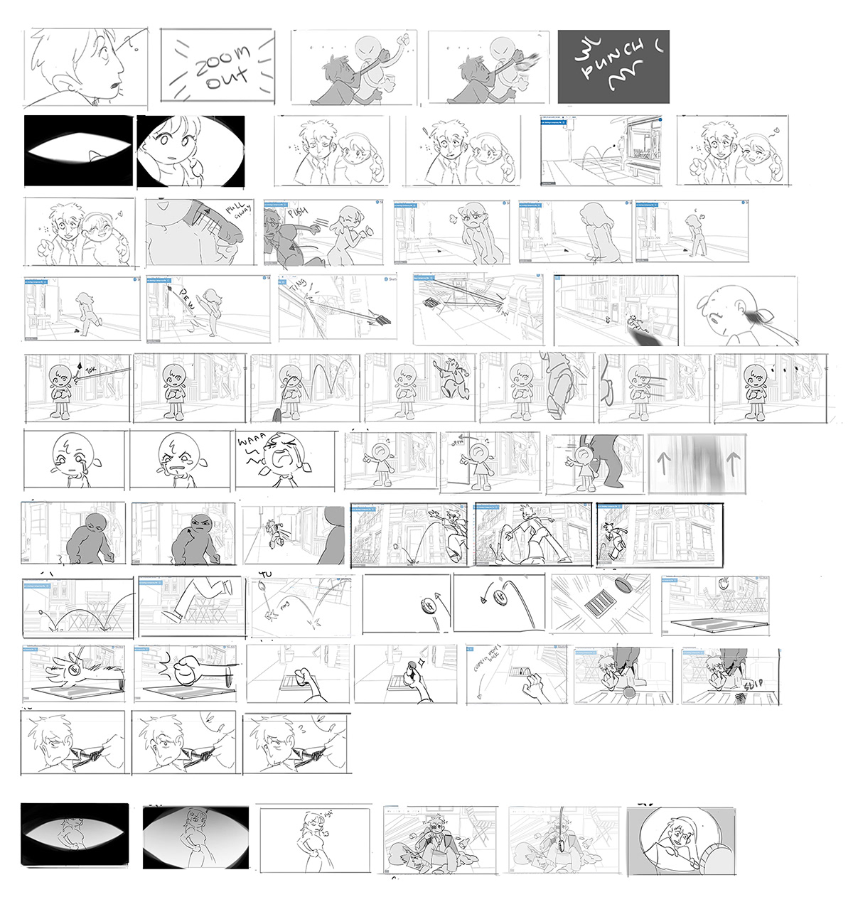 storyboard portfolio art animatic 2D Animation Digital Art  cartoon animatic storyboard