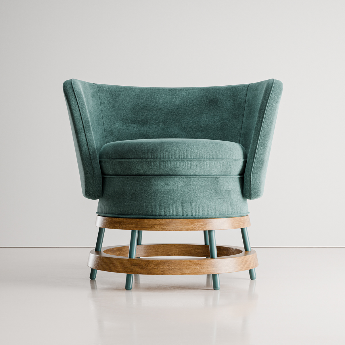 chair armchair furniture design  velvet wood furniture visualization design blender furnituredesign