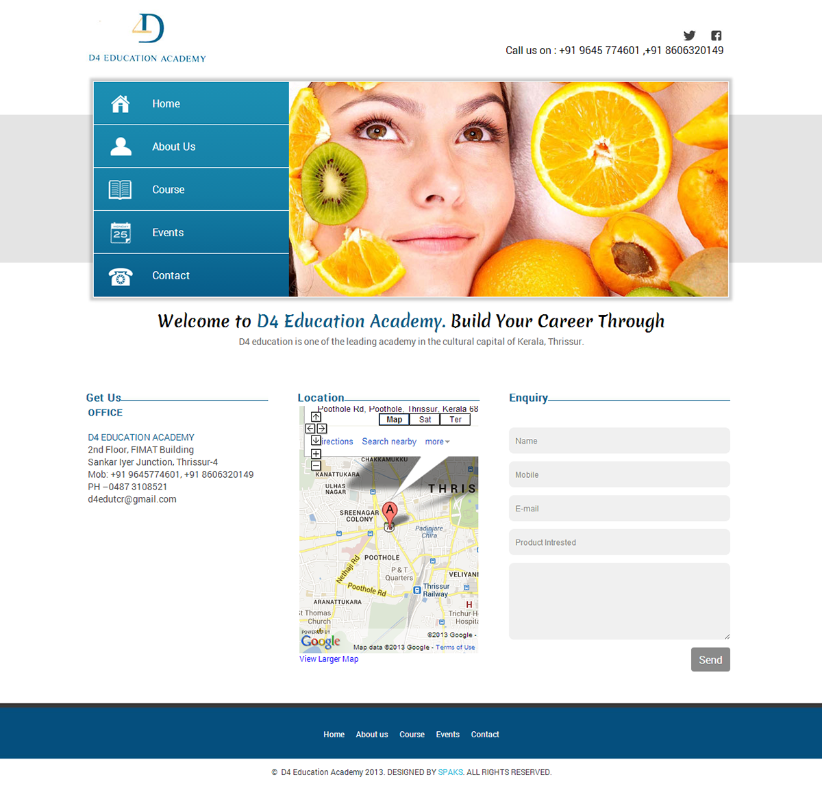 Behance matizmo spaks content concept D4 Education academy thrissur kerala Web design site