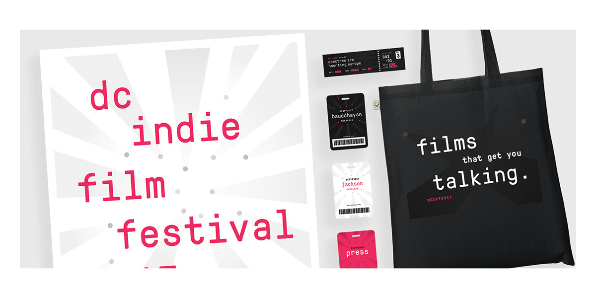 Film   festival branding  passes Tote Bag posters adobeawards