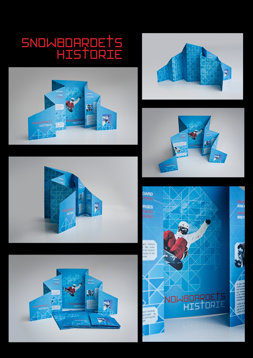 NKF norges kreative fagskole oslo graphic brochure snowboard mountain folder shape