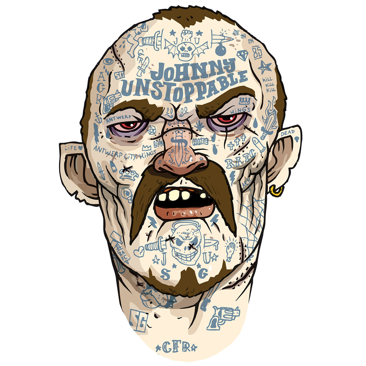 Johnny Unstoppable JU Hardcore hardcore band tattoo tattoo's fight bar gangster fighting
