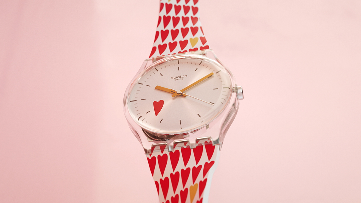 swatch watch CGI tvc Valentine's Day heart Love motion graphics  animation  dancing