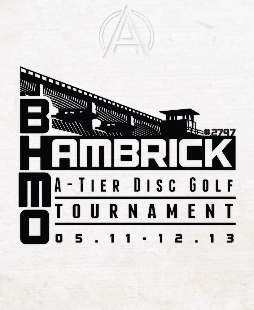 logo Tournament disc golf one color Hot Stamped tshirts professional Amature fundraiser