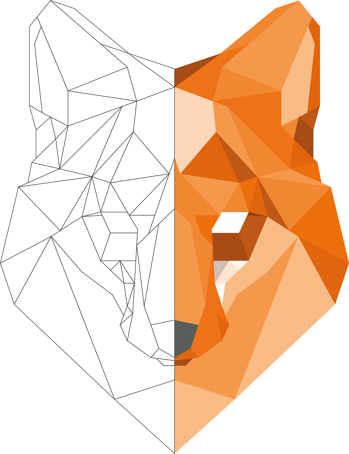 polygon LOW digital art animal FOX stag
