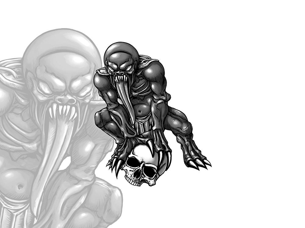 digital illustration character illustration digital painting Digital Art  Character design  concept art monster skull wacom concept illustration