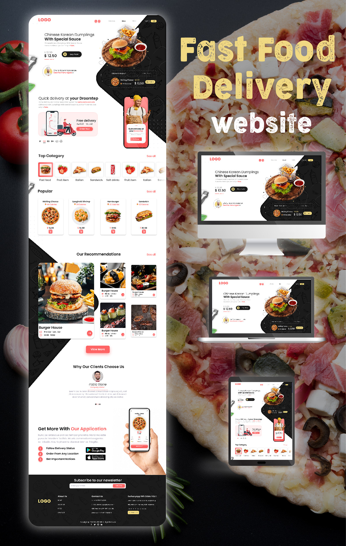 art design fast food delivery Food  UI&UX Design  Web Webdesign
