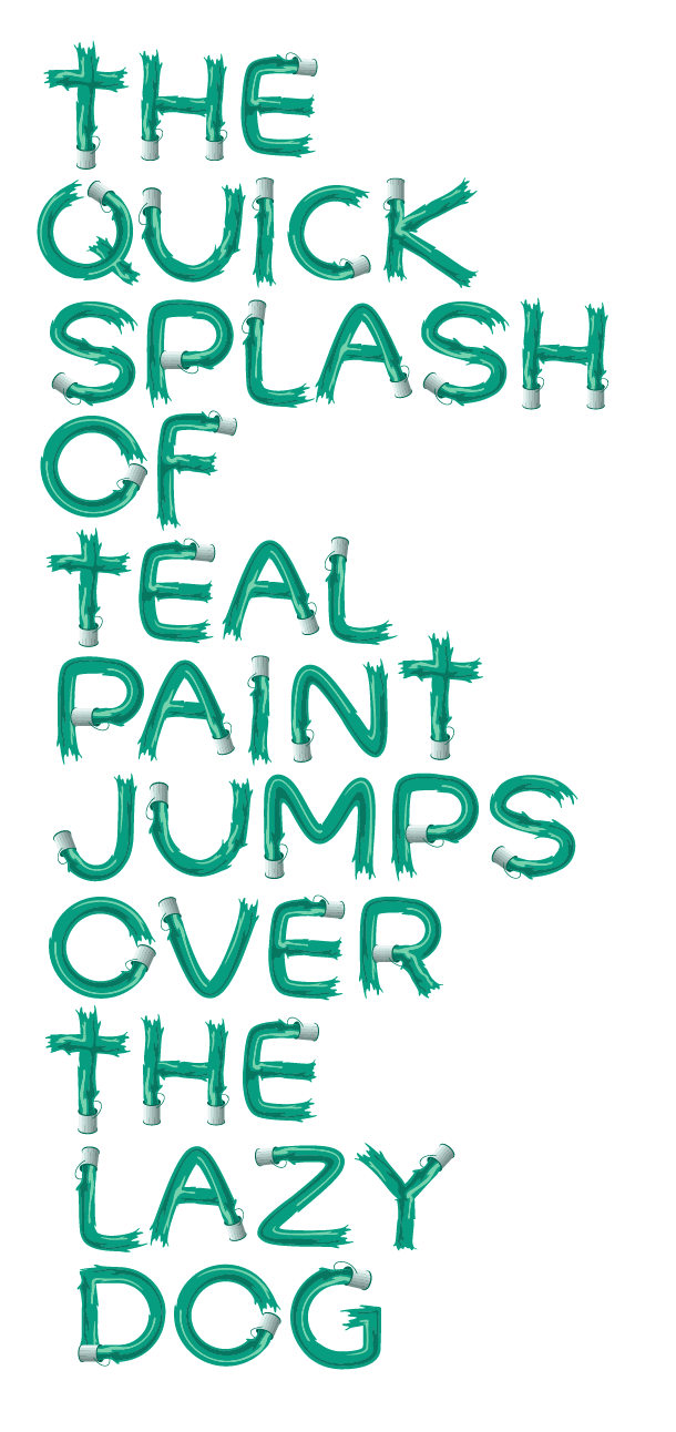 splash font typo type paint sarcelle teal decorative Fun