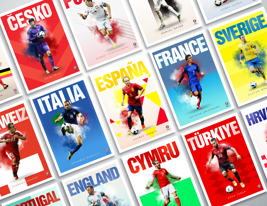 euro 2016 uefa football soccer Retro vintage minimalist france spain poster art minimal team posters
