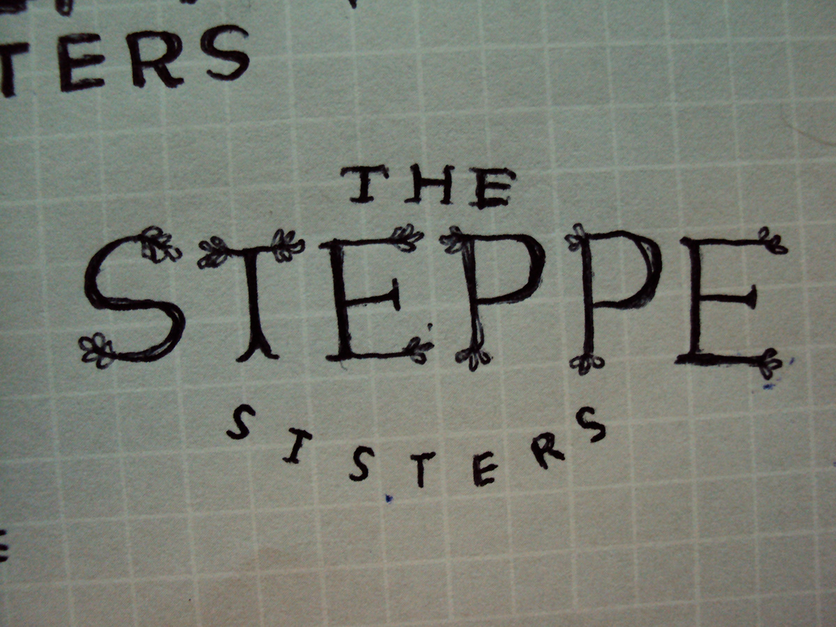 handwritten lettering hand drawn type folk wheat barley grain steppe Sisters