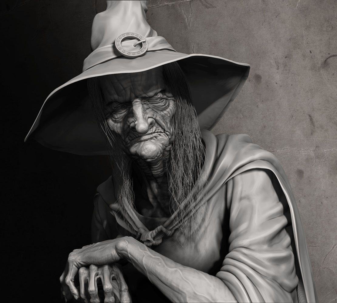 Evil Witch  witch zbrush Zbrush modelling 3D RJ old woman vray sss SSS bust pepelife 3ds max horror