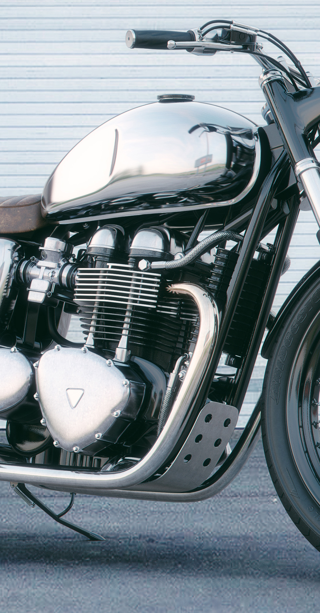 moto motocycle Bike triumph bonneville Retro CGI rendering 3D modo