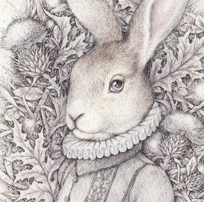 watercolor garden rabbit Thistle graphics Picture Magic  
