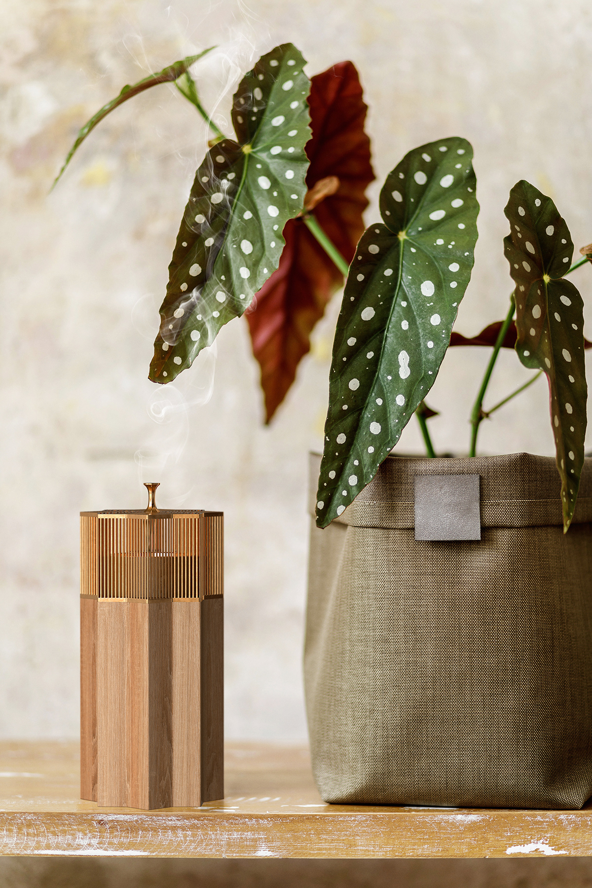 3D decor design gold home homeware product product design rendering wood
