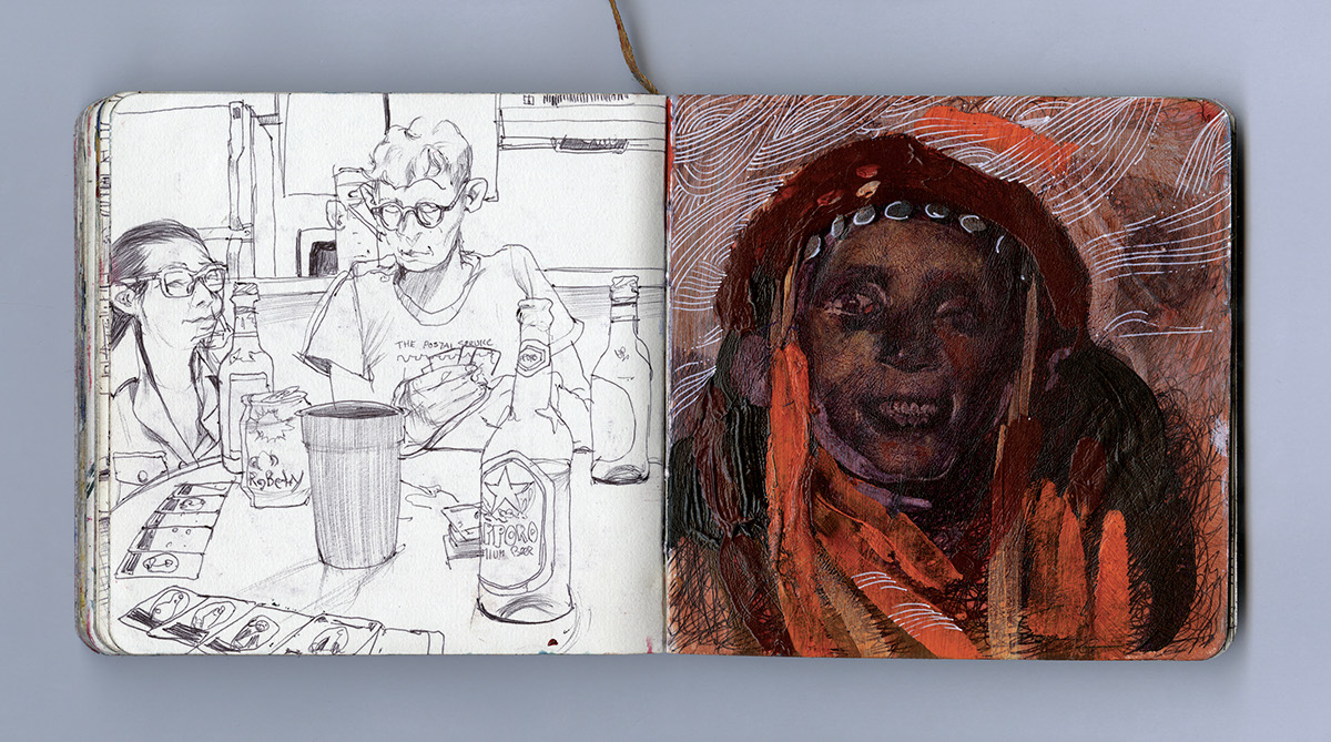 art sketchbook journal experimental exploration graphite acrylic paint