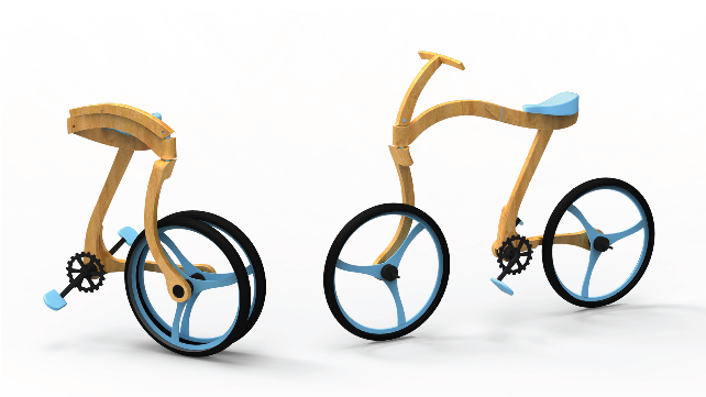 Bicycle folding bicycle wooden bicycle