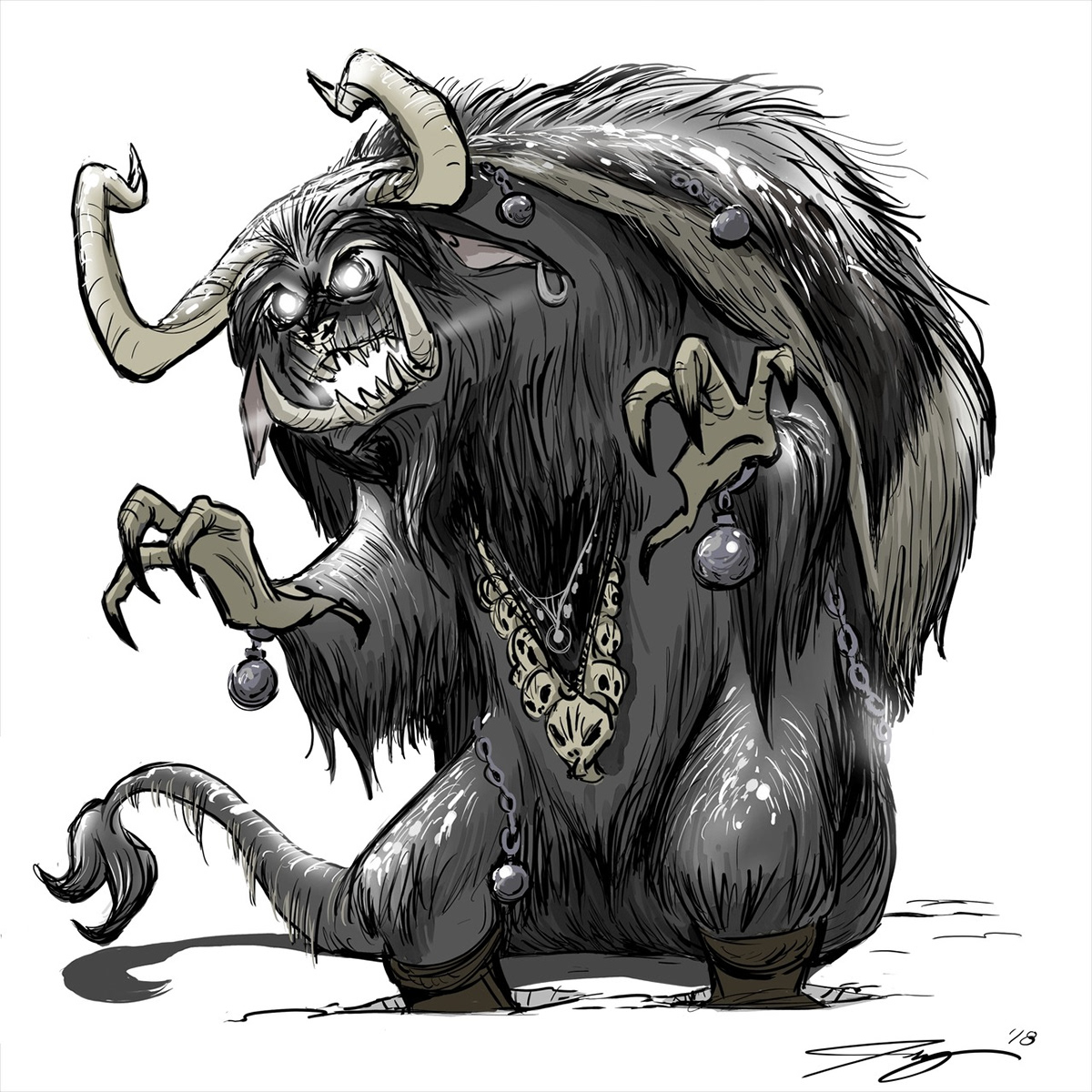 Krampus Folklore creature ILLUSTRATION  beast monster myth folktale