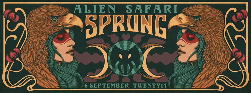 psy-trance Alien Safari cape town trance party psychedelic trance gig poster Totem one horse town