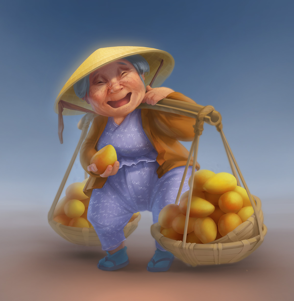 Character Character design  Digital Art  digital painting granny ho chi minh ILLUSTRATION  Mango vietnam