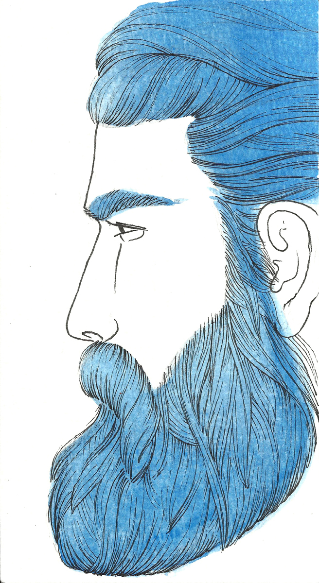 beard watercolor sketch moustaches