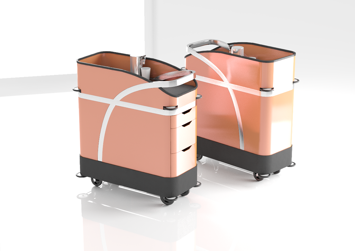 minibar trolley bar electric propulsion pendolino train HST visualisation product design copper Cargo bumper New York