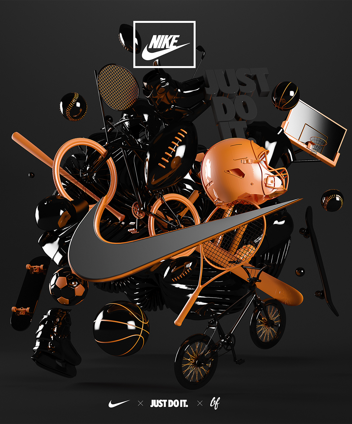 Nike 3D model sport Render adidas glossy studio Real visual design brand effects manchester