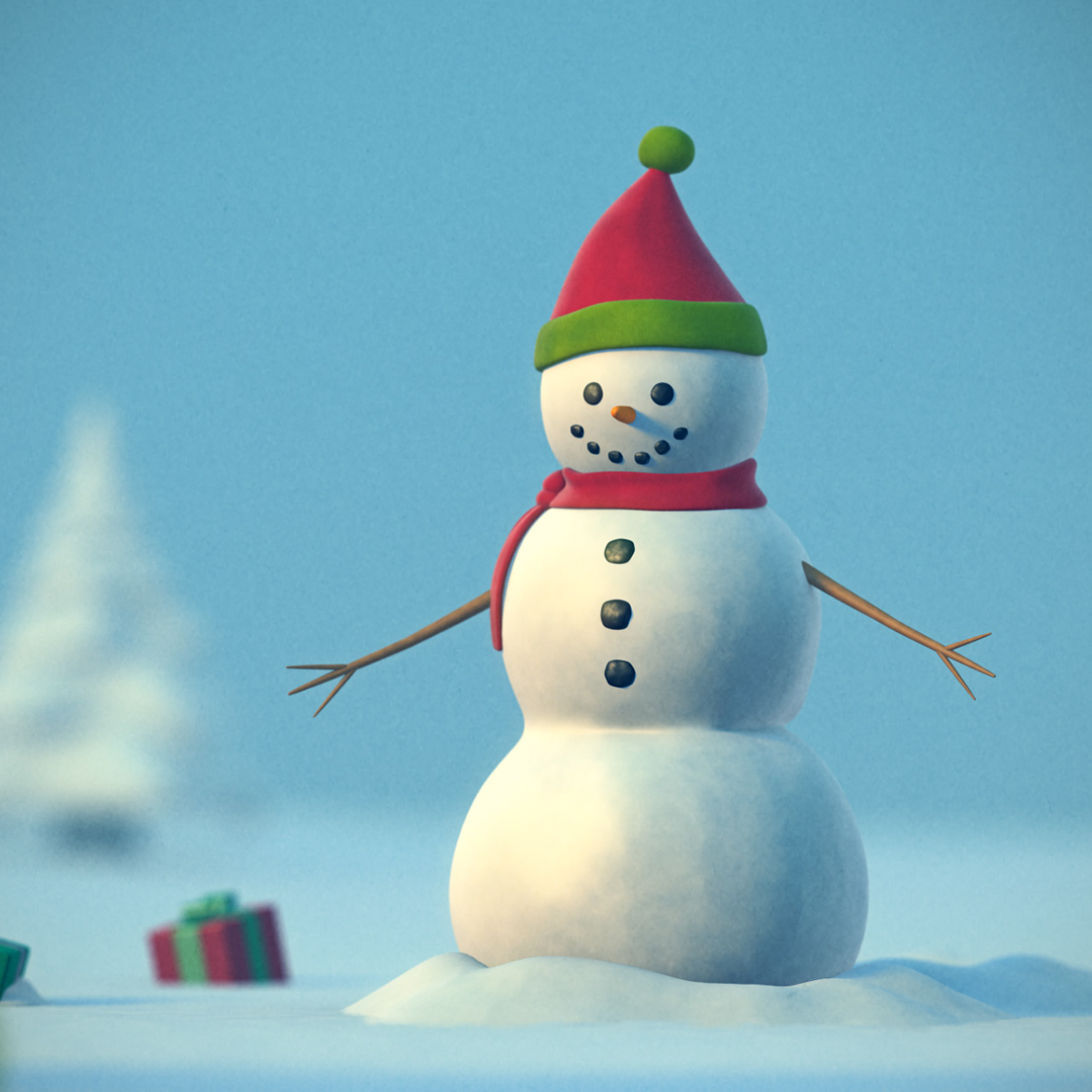 Christmas snow winter snowman animated CGI CG 3D 3d animation toy Holiday