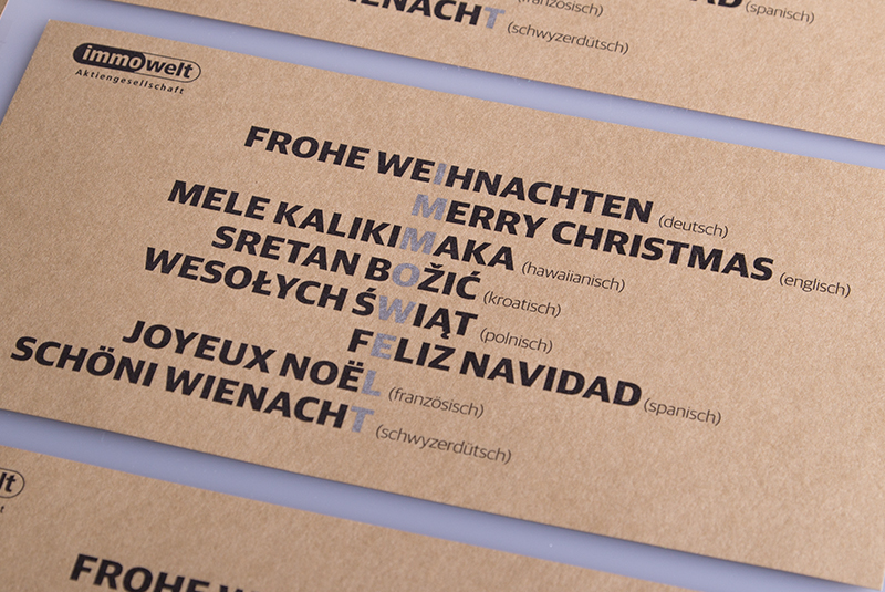 Christmas card Holiday mailing typo upcycling shipping carton  manual season Uncoated paper silver #TYPO16xAdobe
