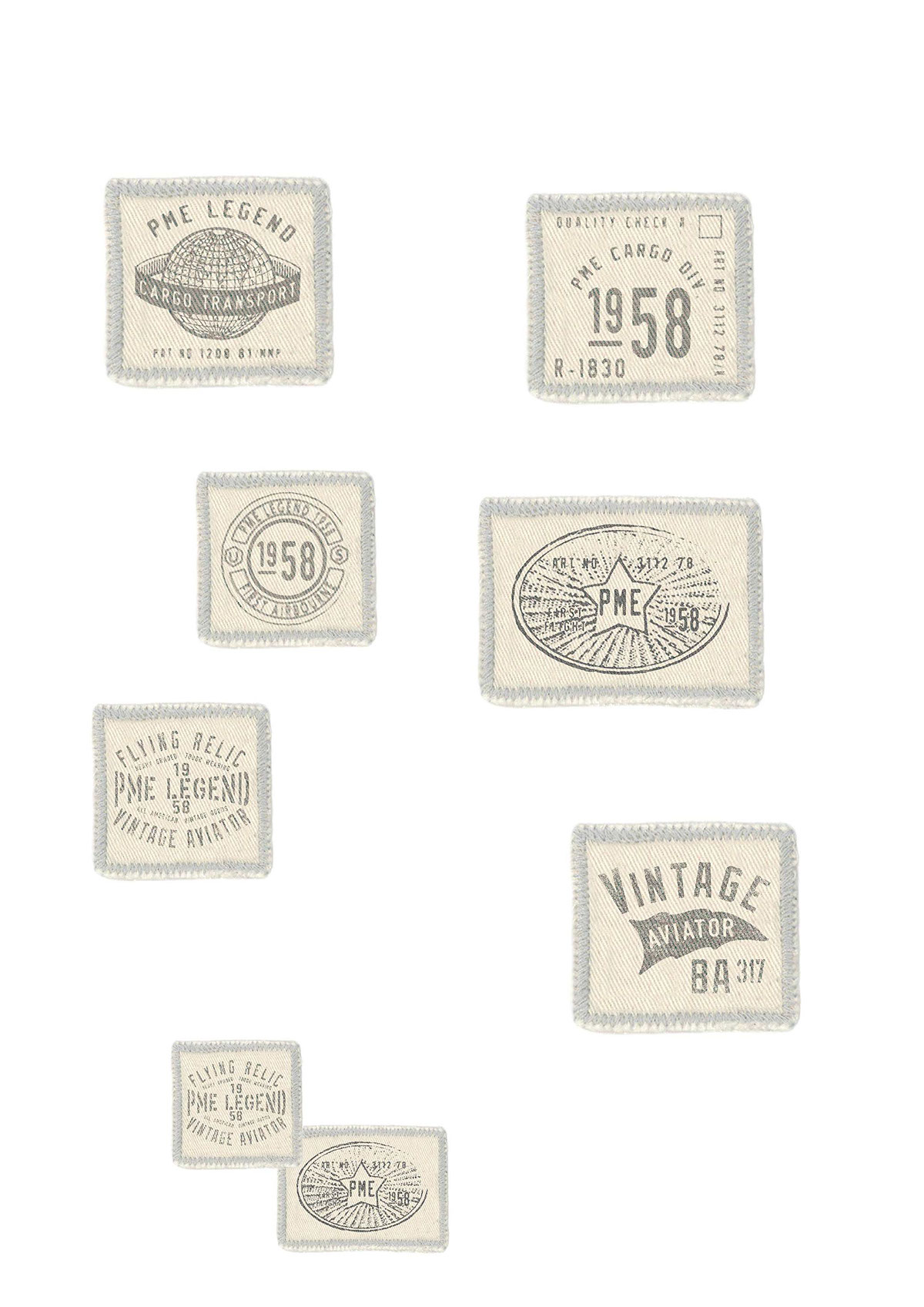 stamped vector graphics vintage mini stamps aviation Denim Flying Shark mens clothing inked