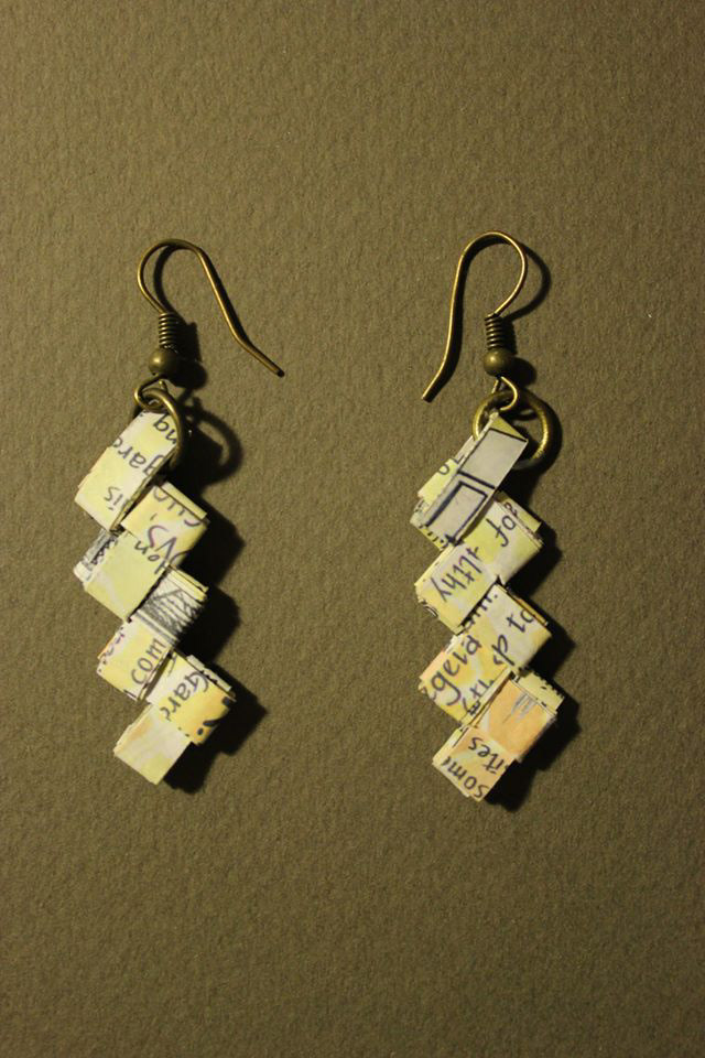 earings zigzag paper pattern handmade