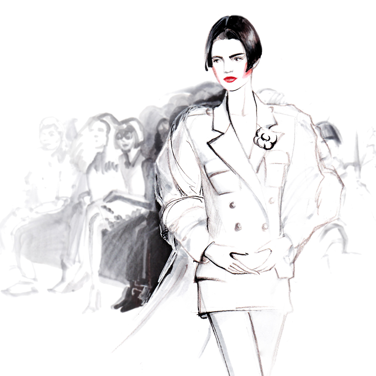 chanel kendall jenner kardashian Haute couture Paris france fall 2015 fashion illustration Fashion illustrator fashion design Fashion Designer karl lagerfeld model Beautiful Style