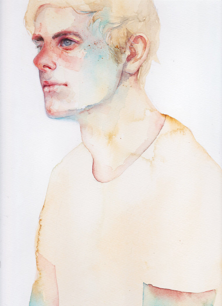 watercolor ColorPencil man blond