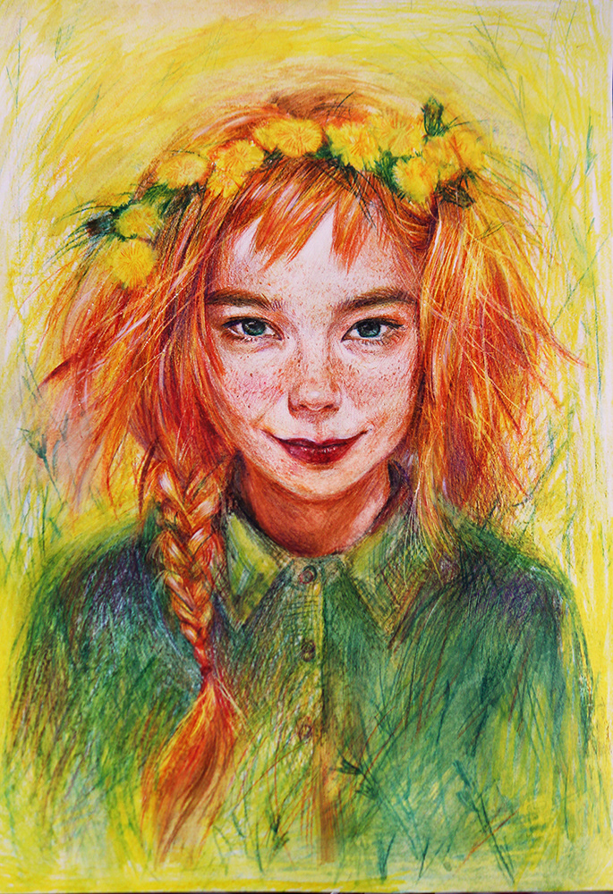 art beauty coloredpencil Drawing  girl ILLUSTRATION  pencil portrait redhead woman