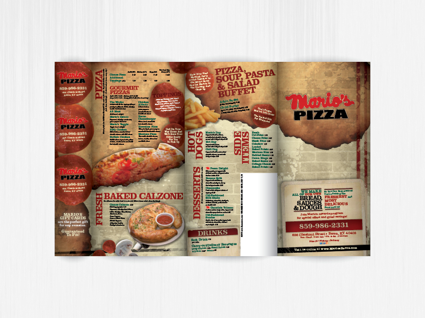Marios Pizza pizzeria american graphic design award gdusa