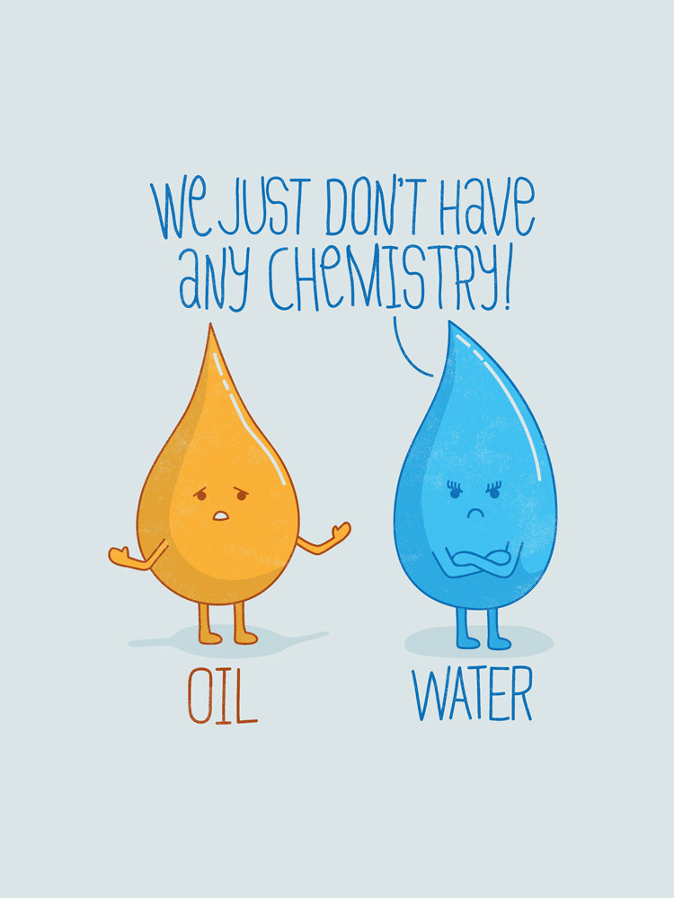 Threadless t-shirt science chemistry oil water apparel