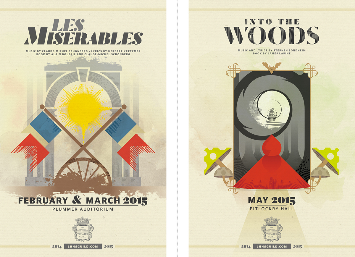 Dala Moa theater  posters Theater posters Les Miserables oliver Into the Woods In the Heights