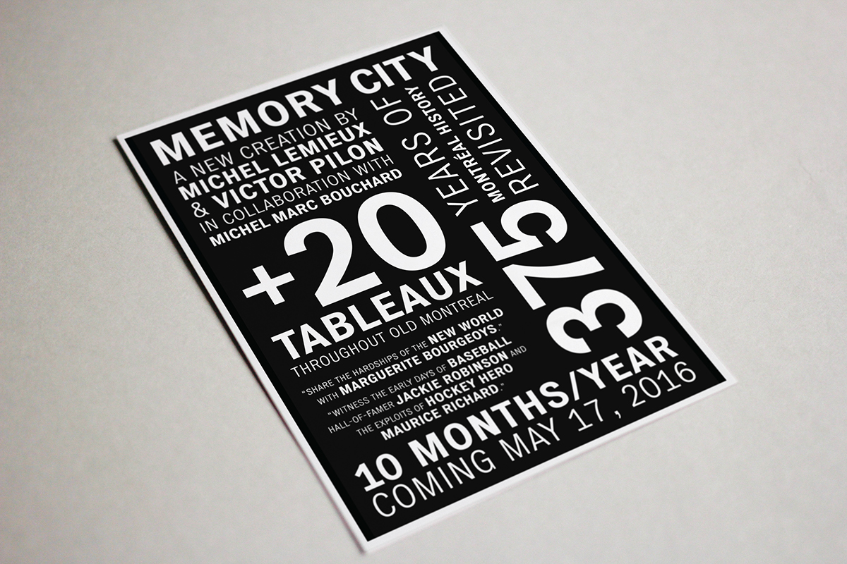 postcard print Montreal typography   bold
