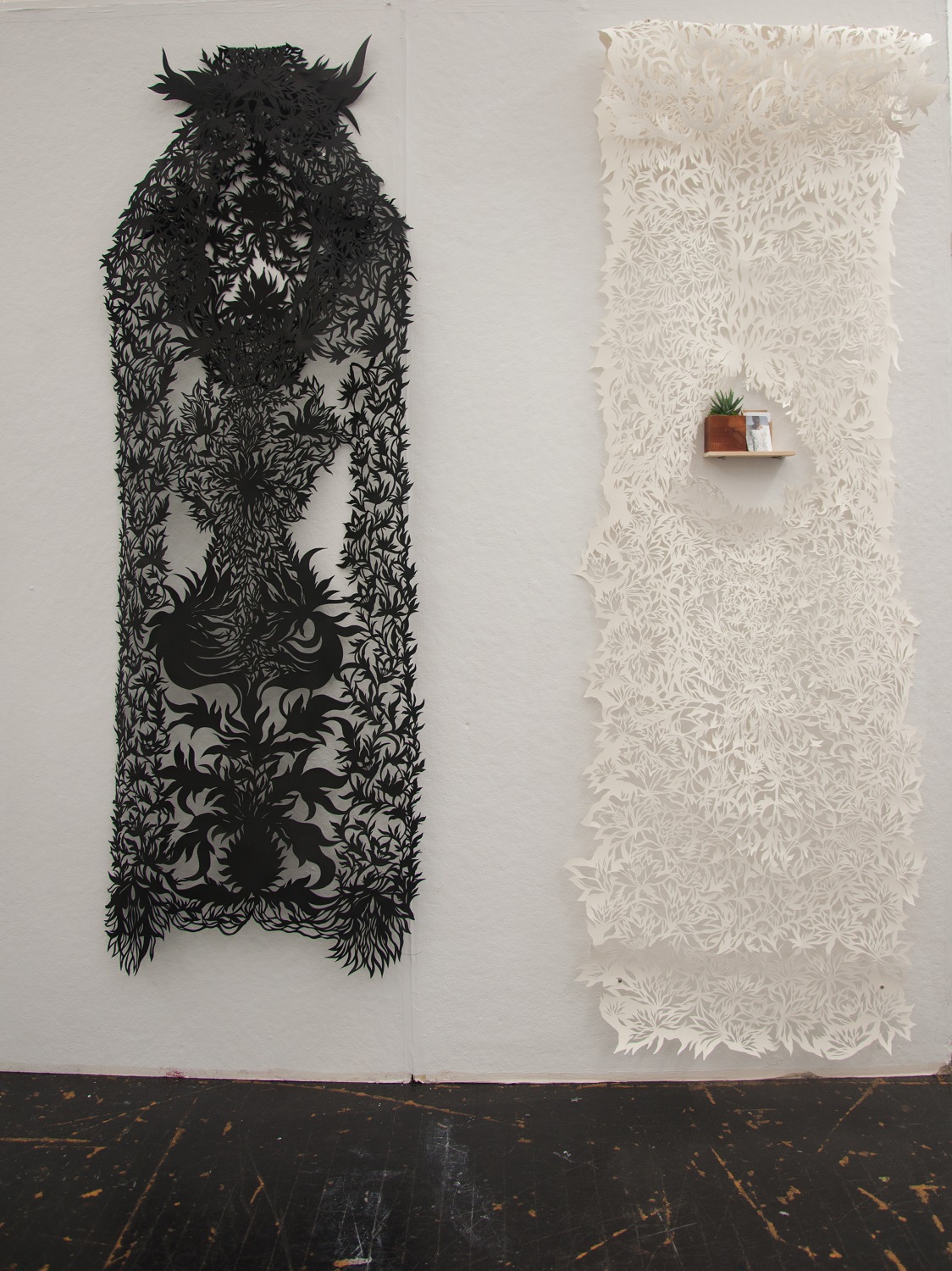 Antonius Bui bui AAPI Asian Artist cut paper paper artist floral tapestry fiber fiber art thesis art show