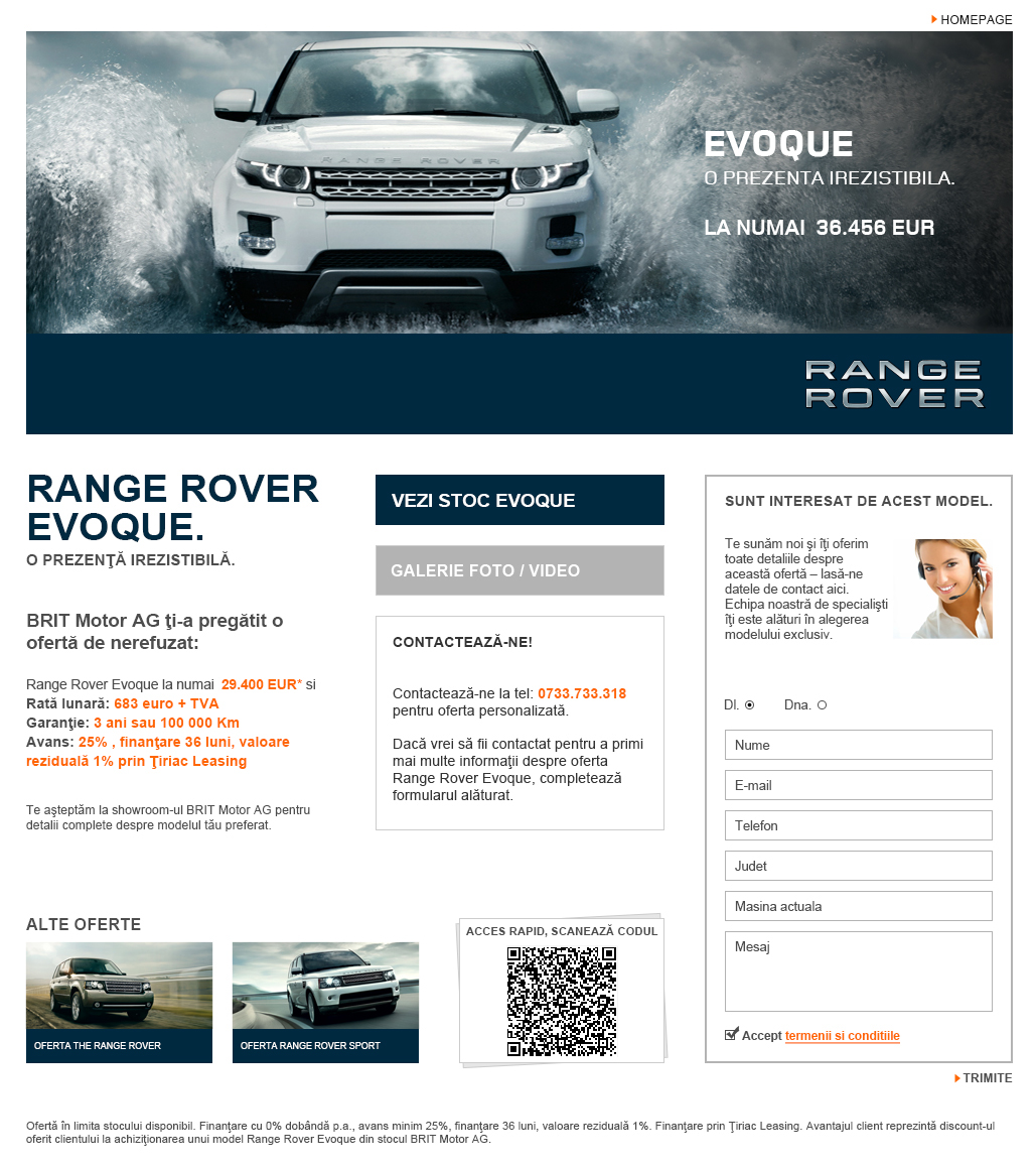 Land Rover range rover Motor AG landing page Edmond Enache
