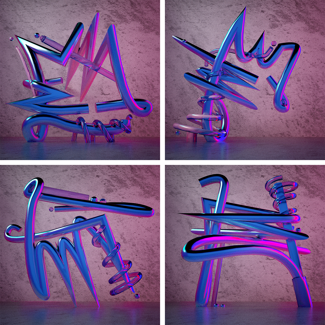 typography   type type design lettering letters alphabet 36 days 3D numbers Graffiti