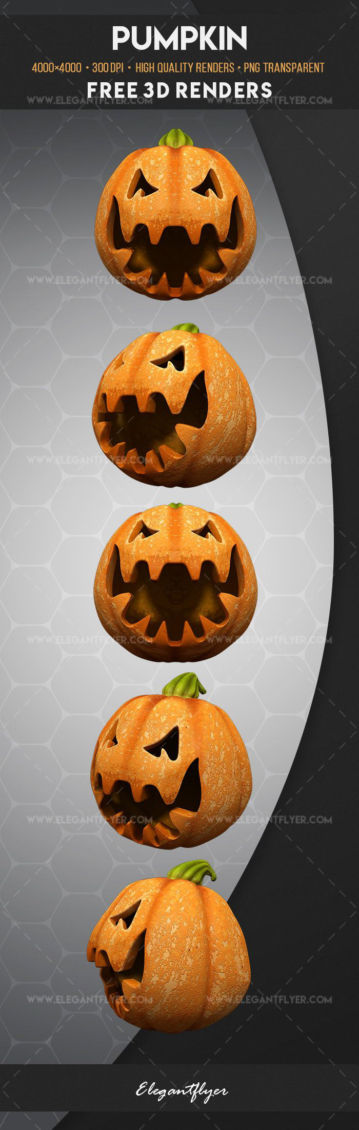 3D Halloween pumpkin Render