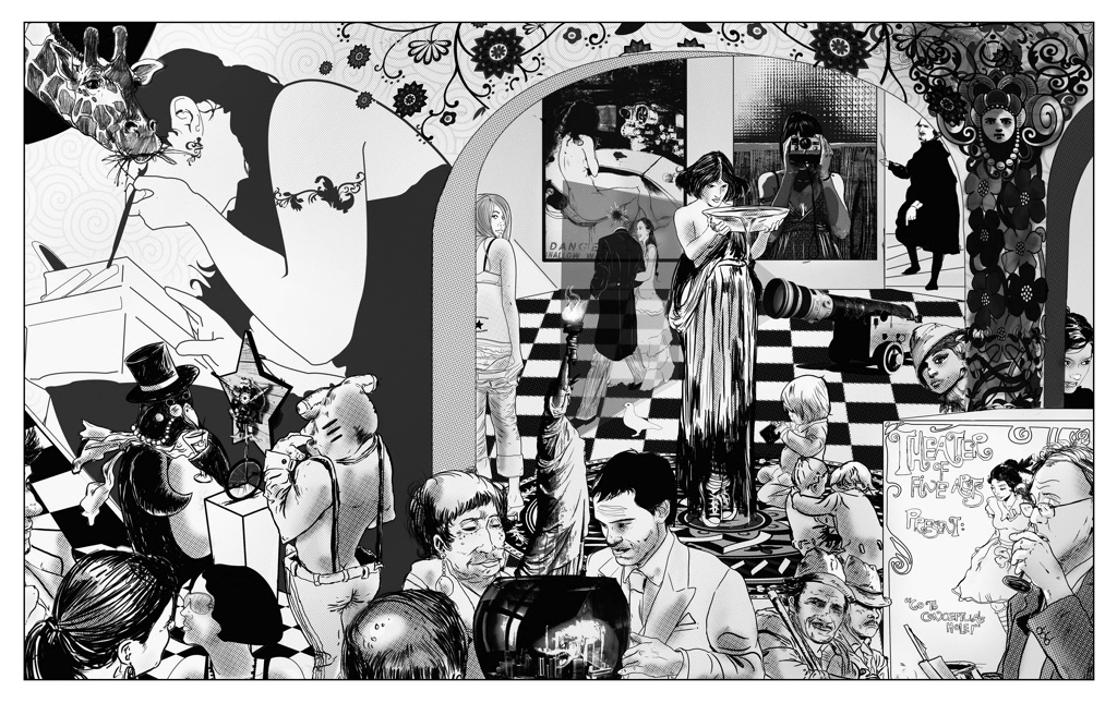 jean paul zapata black & white draws lines Colombian artist art people