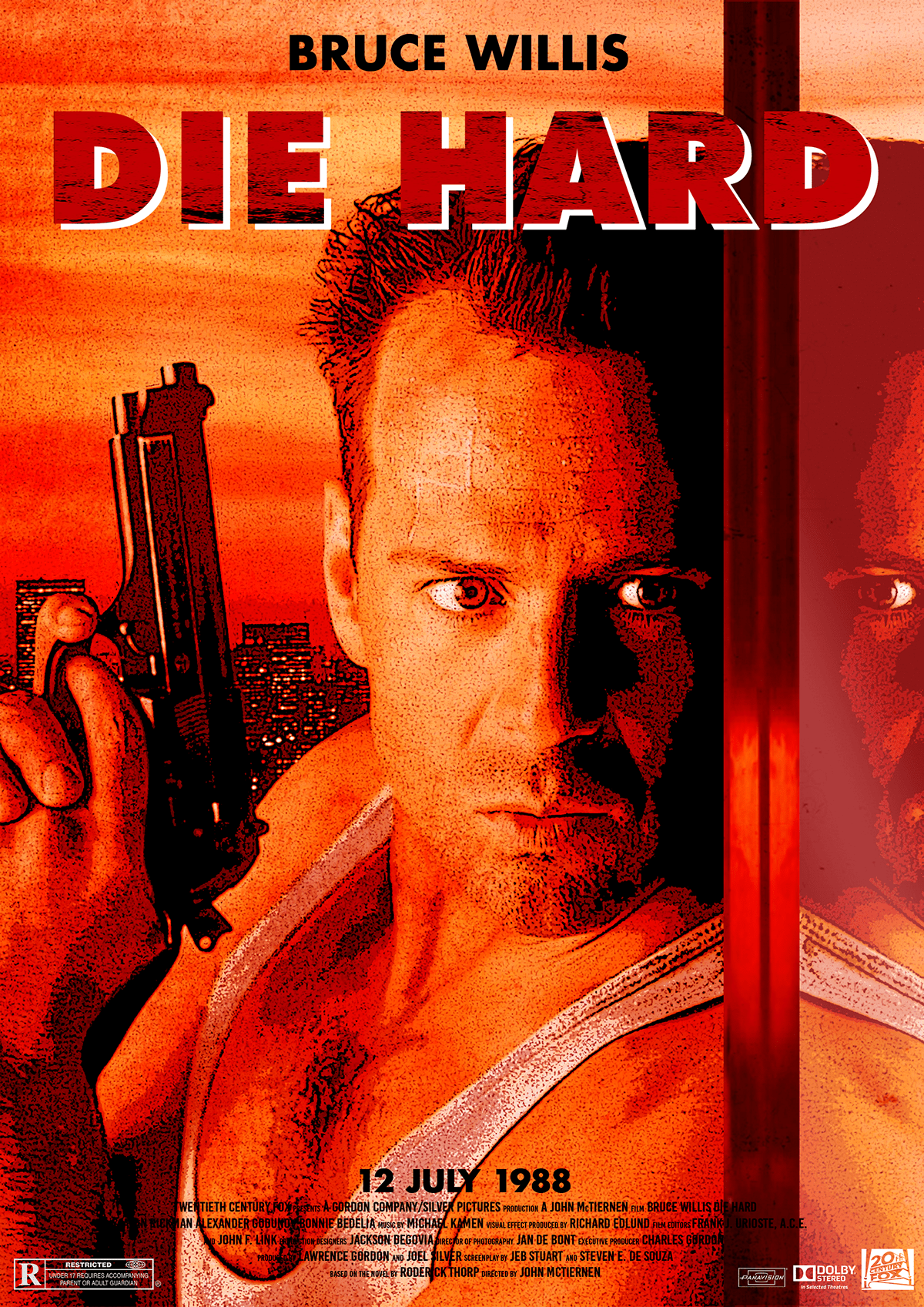 action movie artwork Bruce Willis diehard Digital Art  ILLUSTRATION  John McClane movie movie poster photoshop