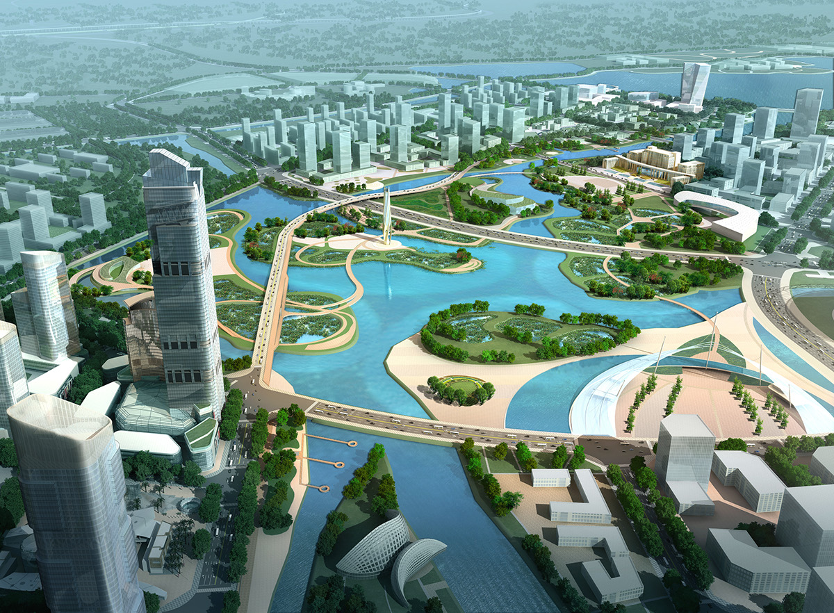 urban planning Urban Design china shanghai foshan taizhou CBD Competition skin