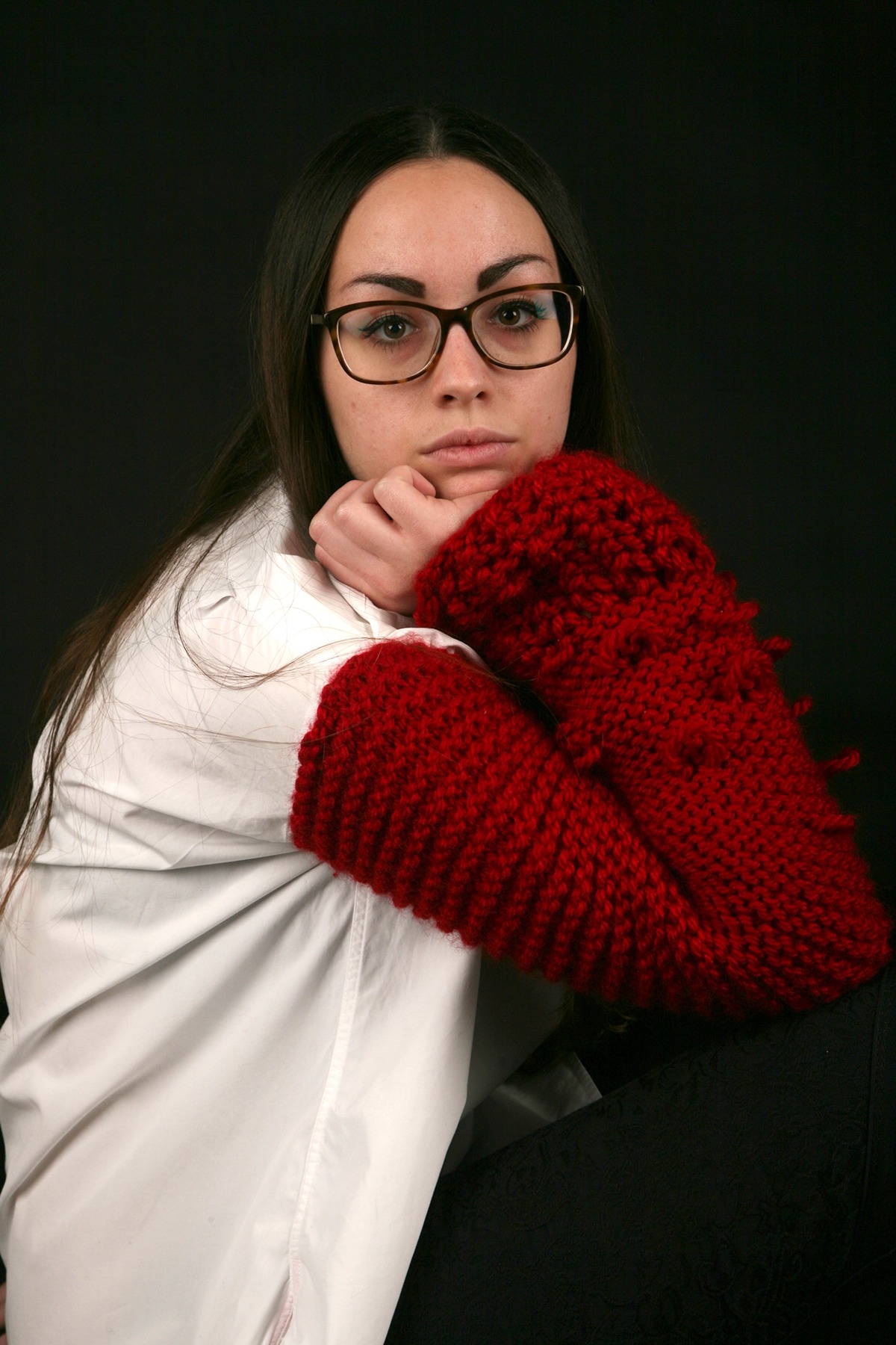 Adobe Portfolio Fashion  white shirt Project uni foundation knit sleeve Textiles redbloodcells inspiration