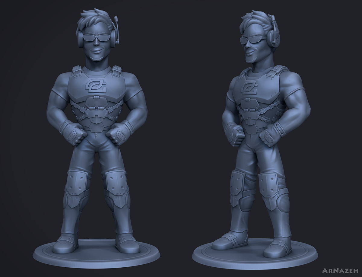 3d sculpting Gaming esports Mascot figurine toy Zbrush scump OpTic Gaming