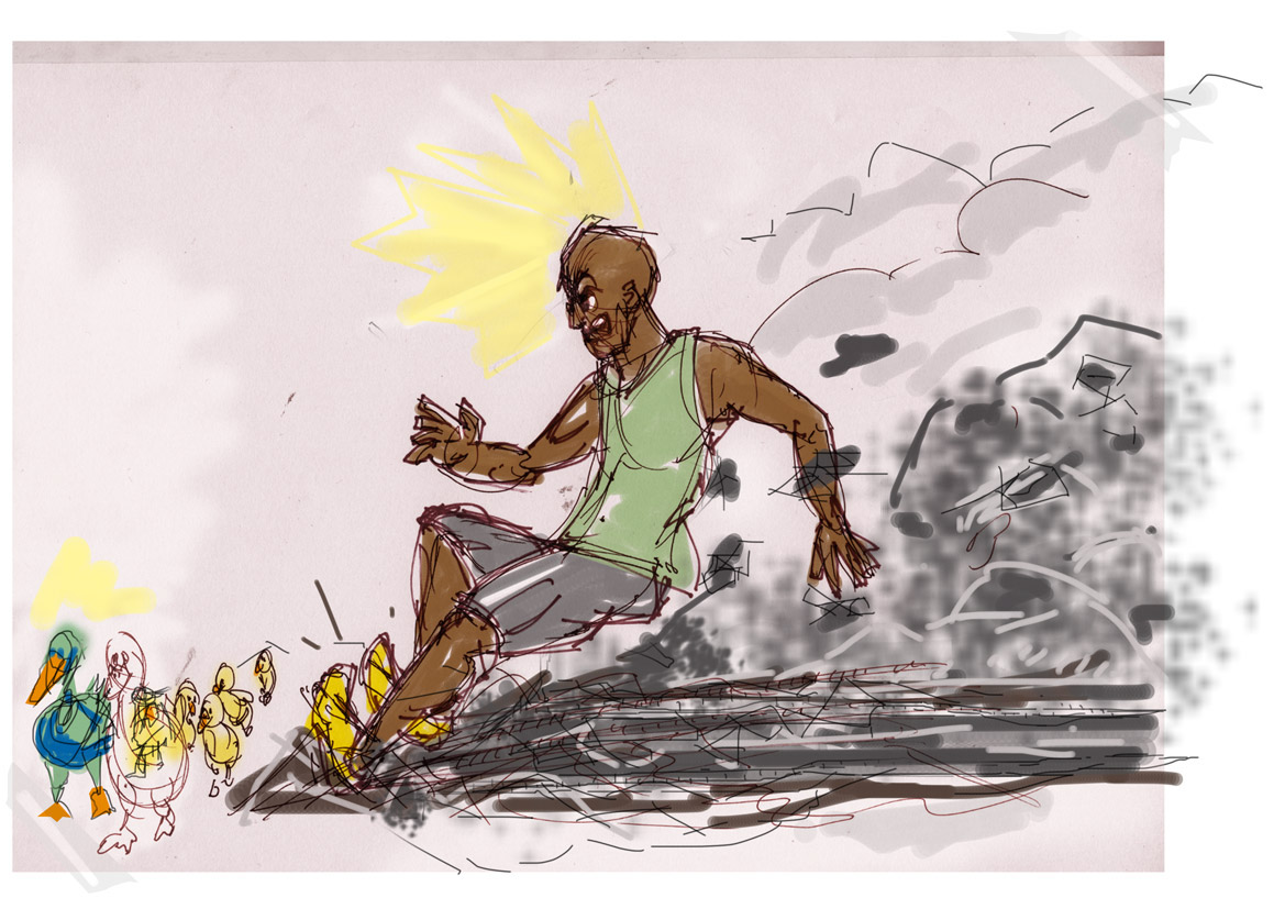 sport Usain Bolt running speed olympic world record editorial art direction 